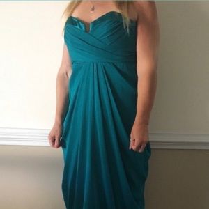 Nichole Miller Formal Teal Gown w/ Slight Train